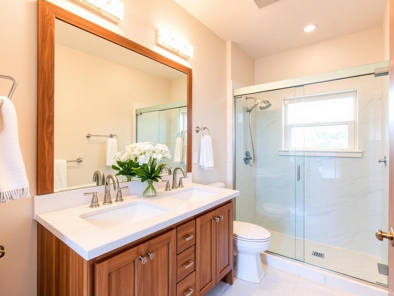 Primary bathroom at Cedar Rooftop Townhomes