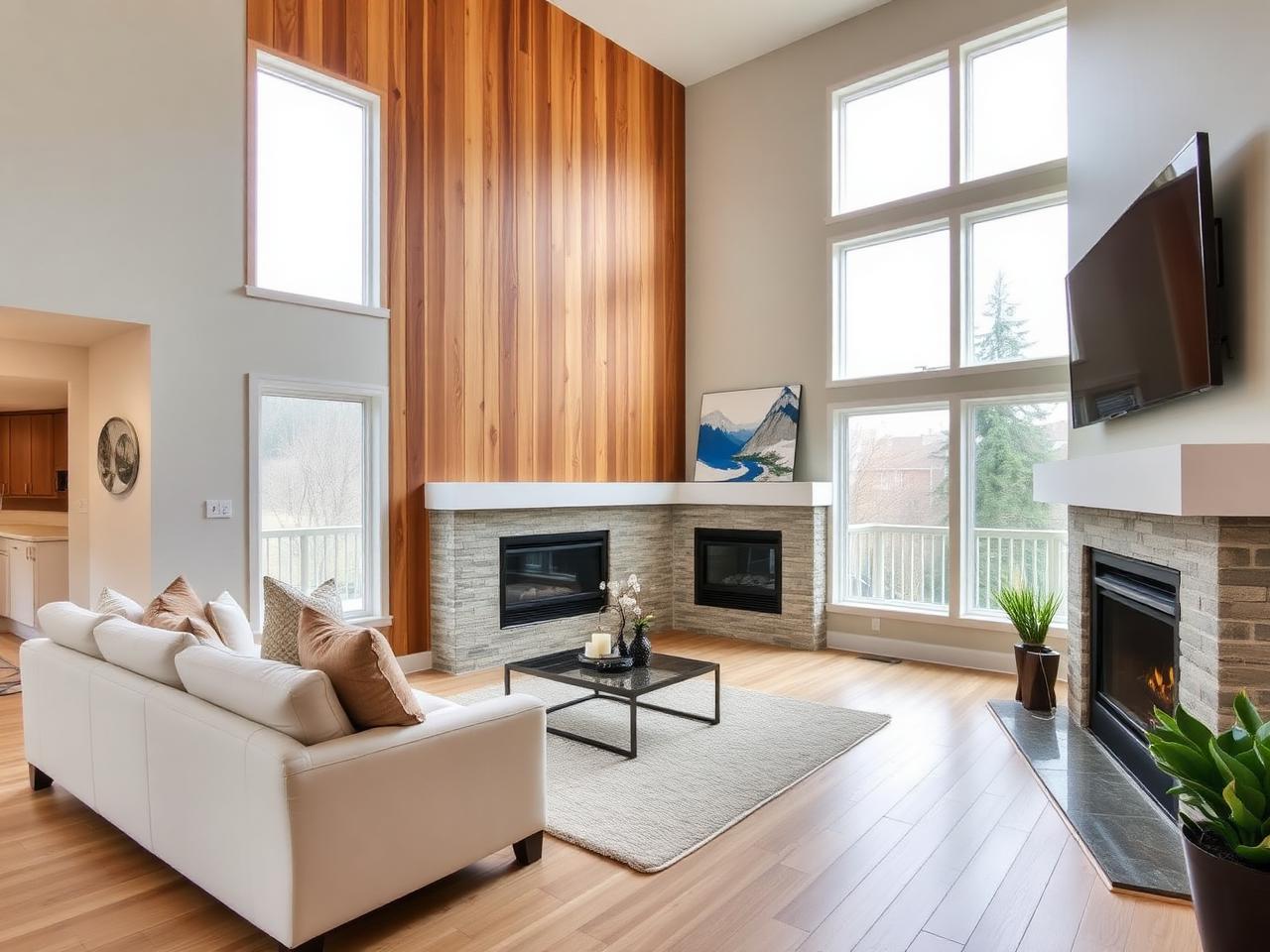 Living room at Cedar Rooftop Townhomes