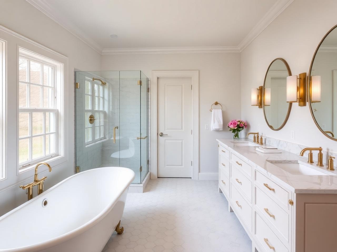 Primary bathroom at Cherry Blossom Craftsman