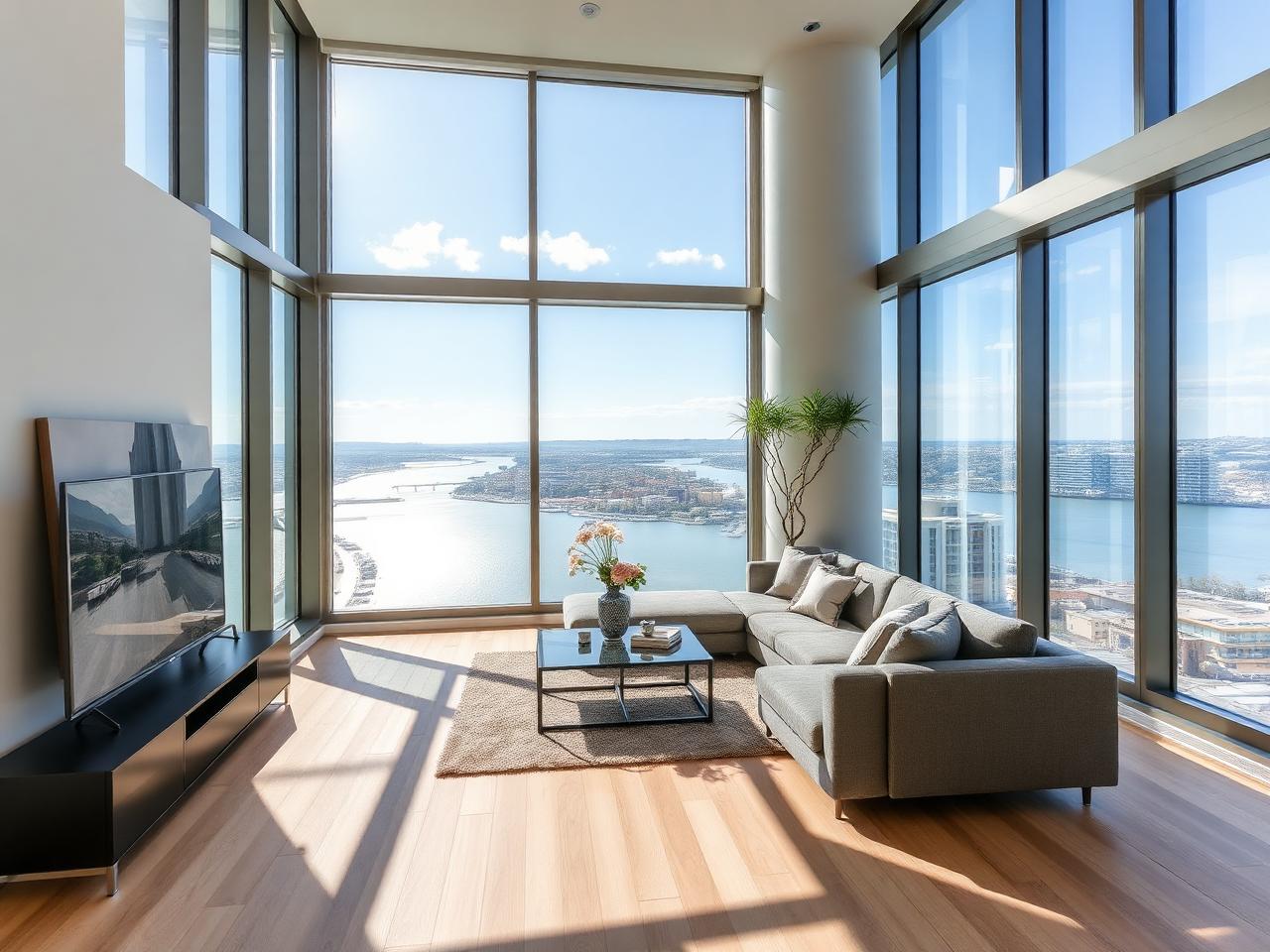 Living room at Waterfront Tower Residences
