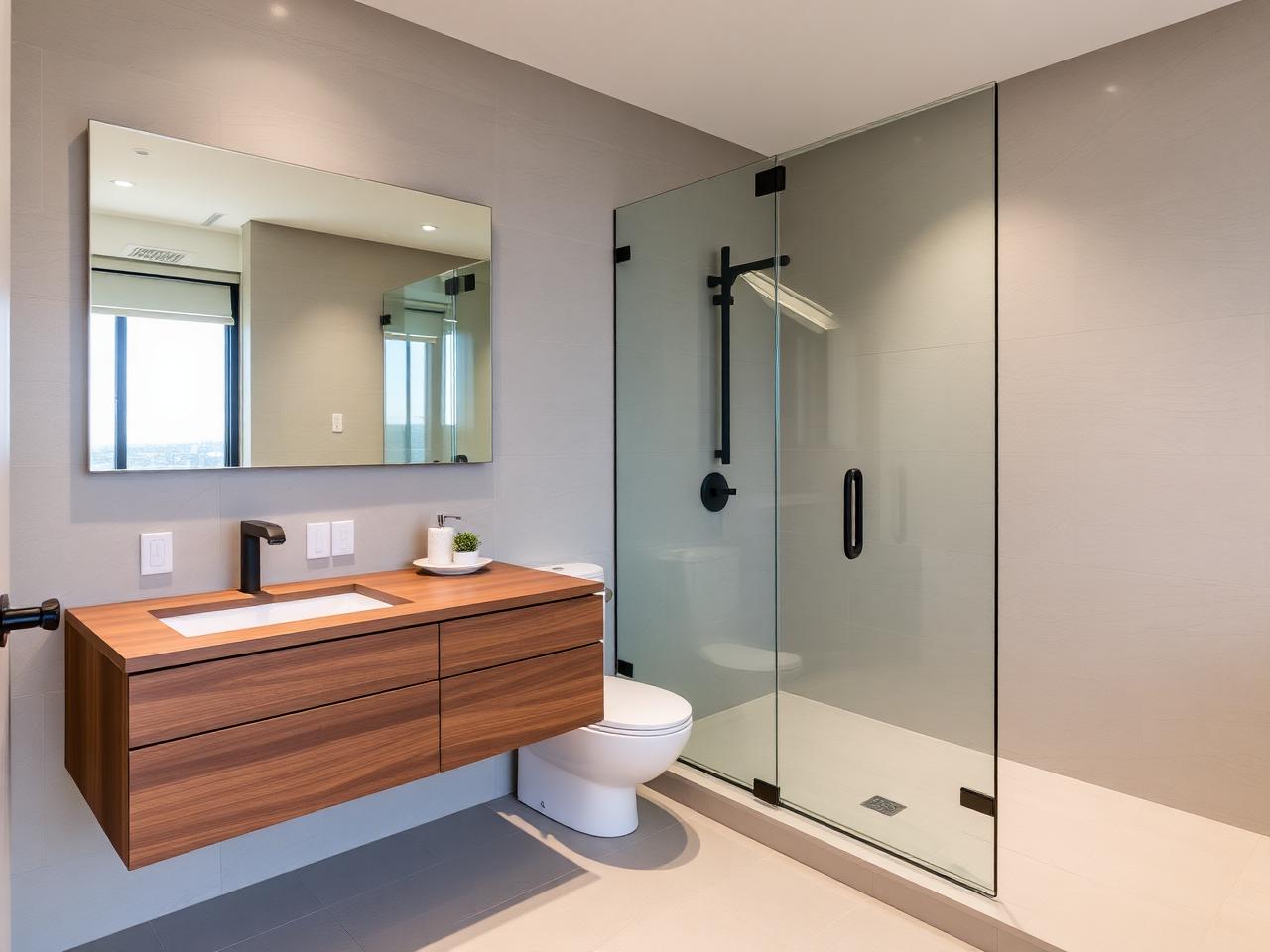 Primary bathroom at Waterfront Tower Residences