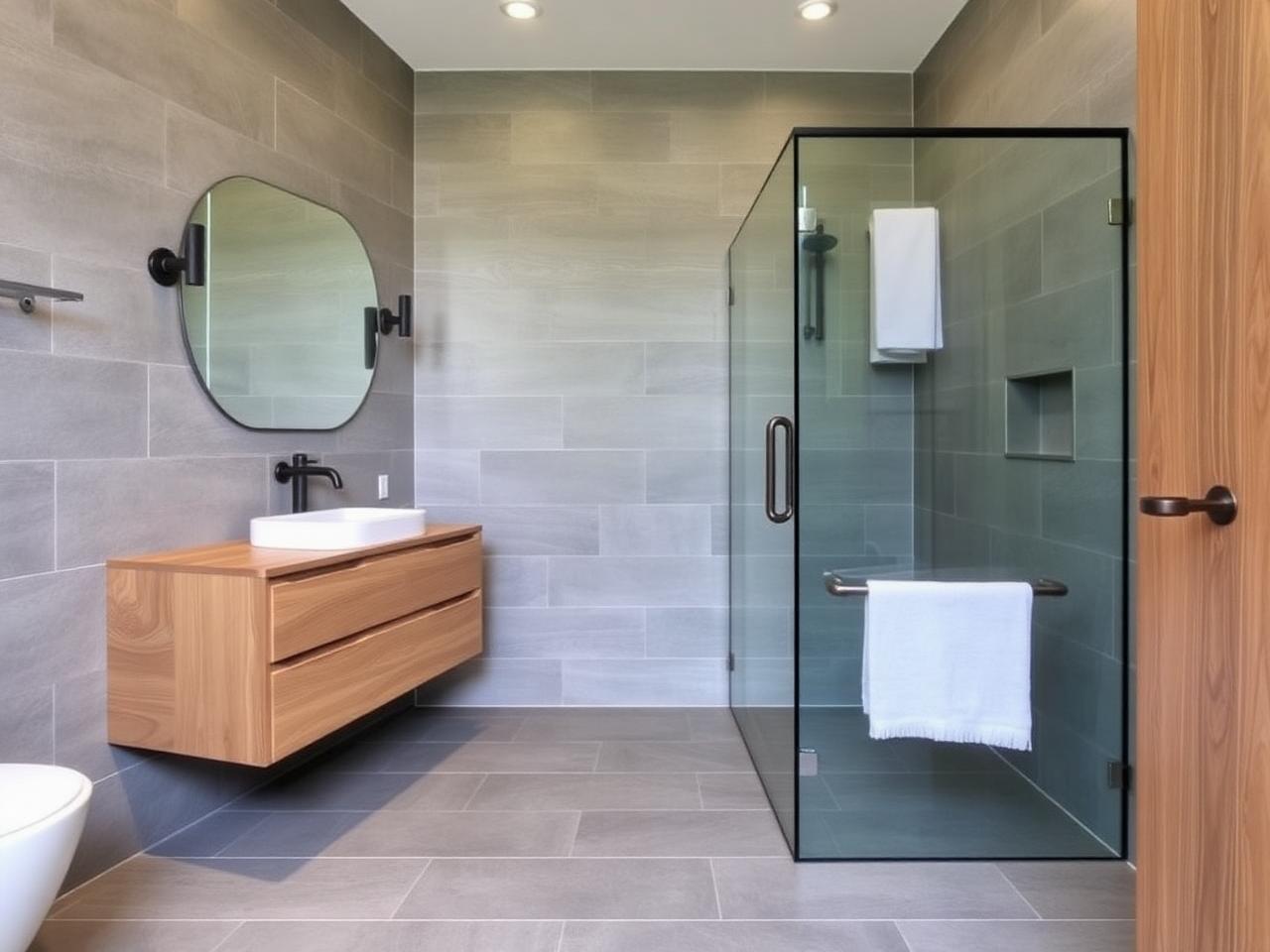 Primary bathroom at Modern Carriage House