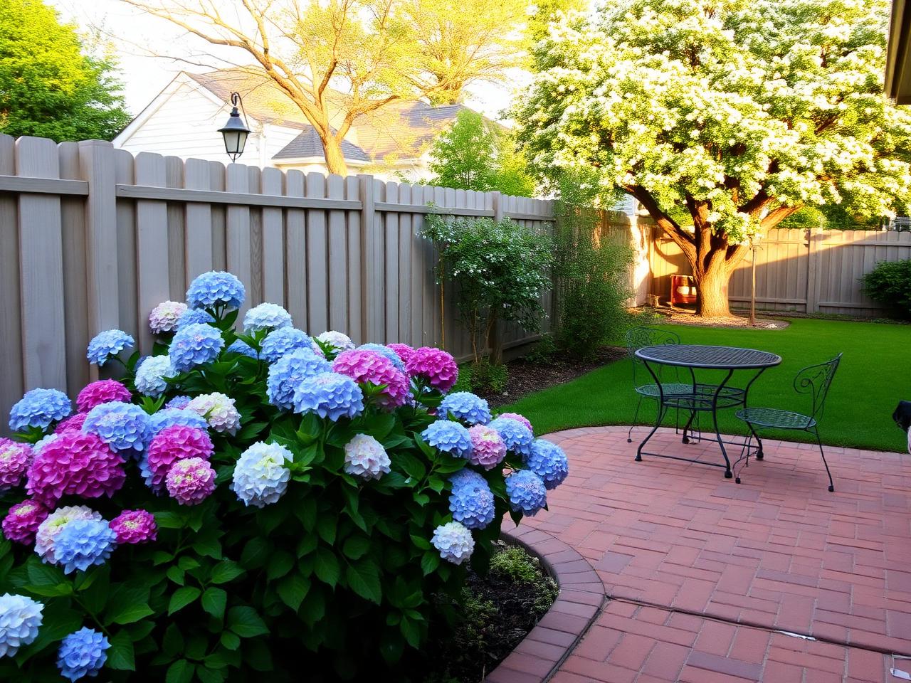 Backyard at Cherry Blossom Craftsman