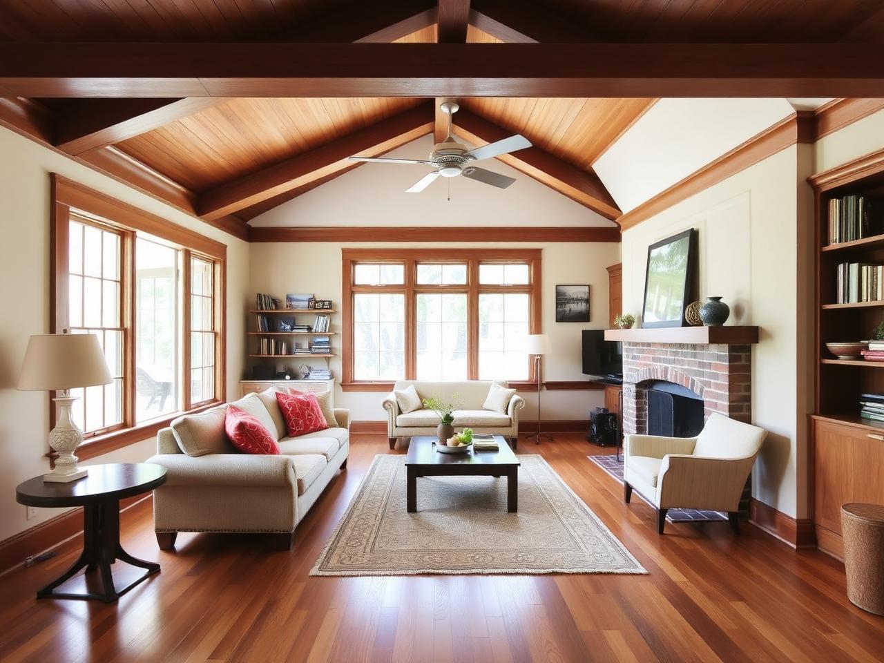 Living room at Cherry Blossom Craftsman