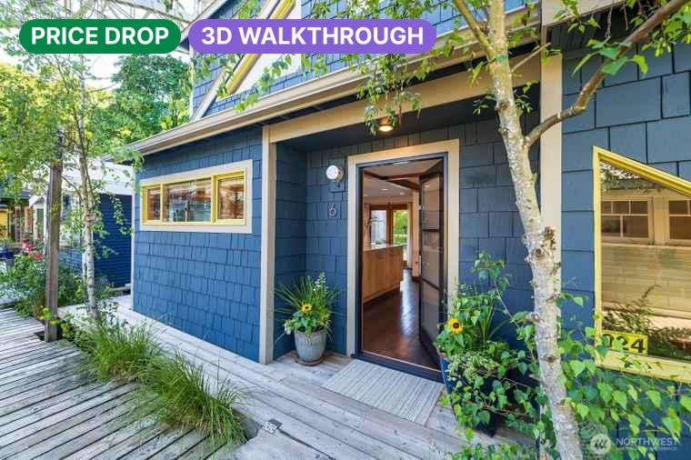 Blue Shingle Cottage in Fremont, Seattle, WA