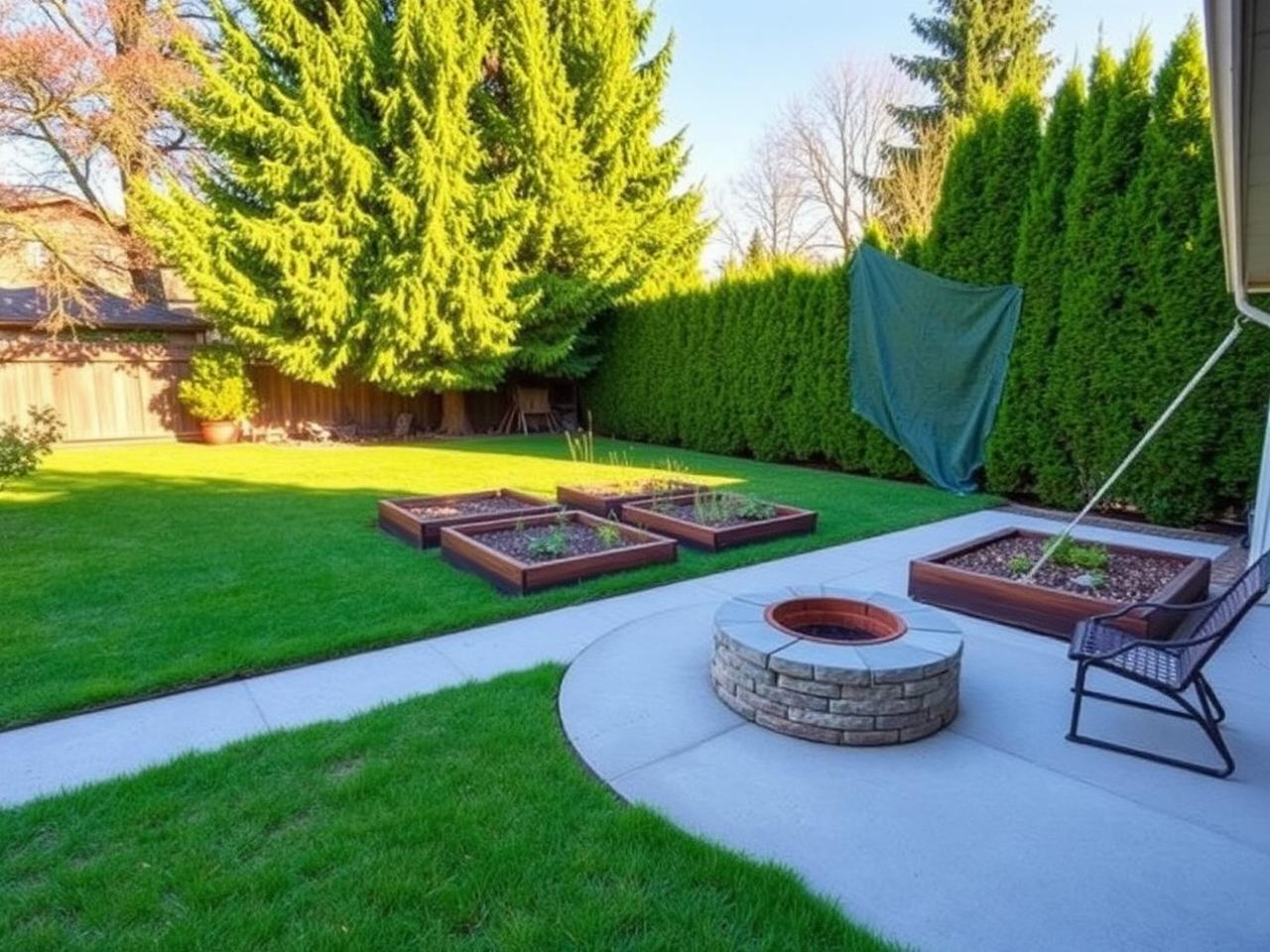Backyard at The Redwood Rambler