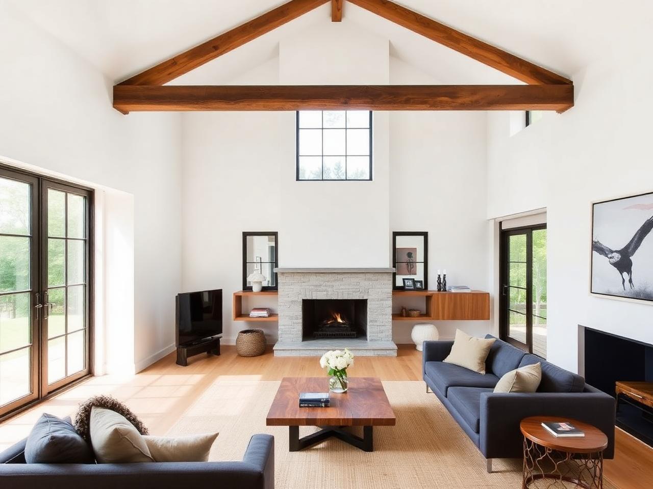 Living room at Modern Carriage House